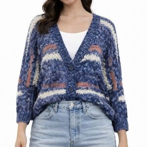 Dex Textured Knit Eyelash Yarn Button Front Dolman Sleeve Cardigan Sweat…